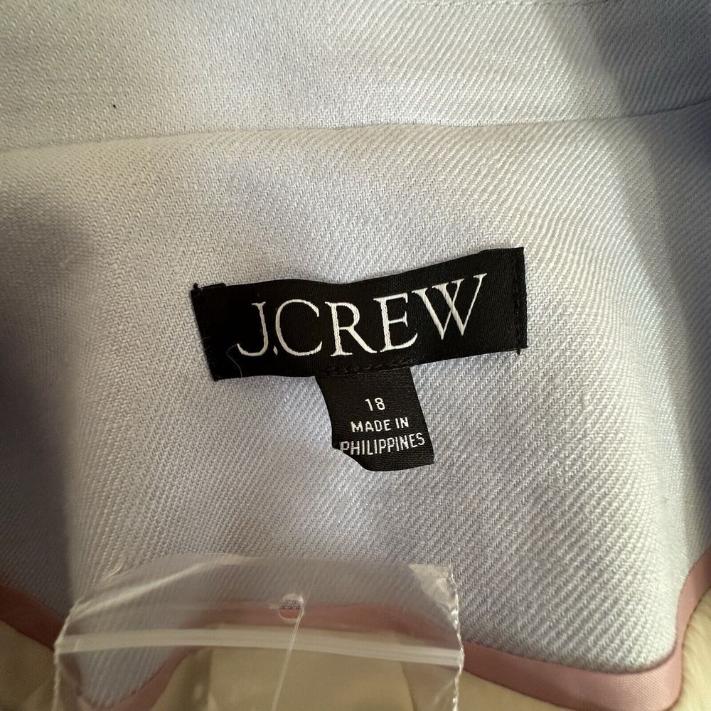 NWT 2024 J Crew Greta Blazer Stretch Linen Blend 18 PeriBreeze Blue Gold Button‎ - Picture 9 of 16